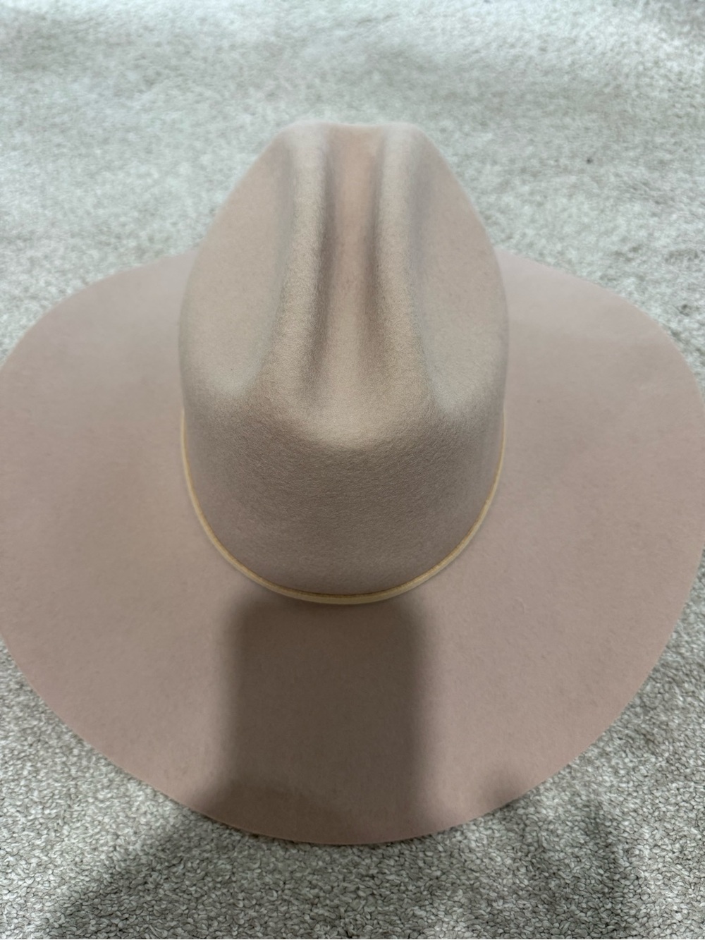 Wide Brim Felt Fedora Hat - Taupe